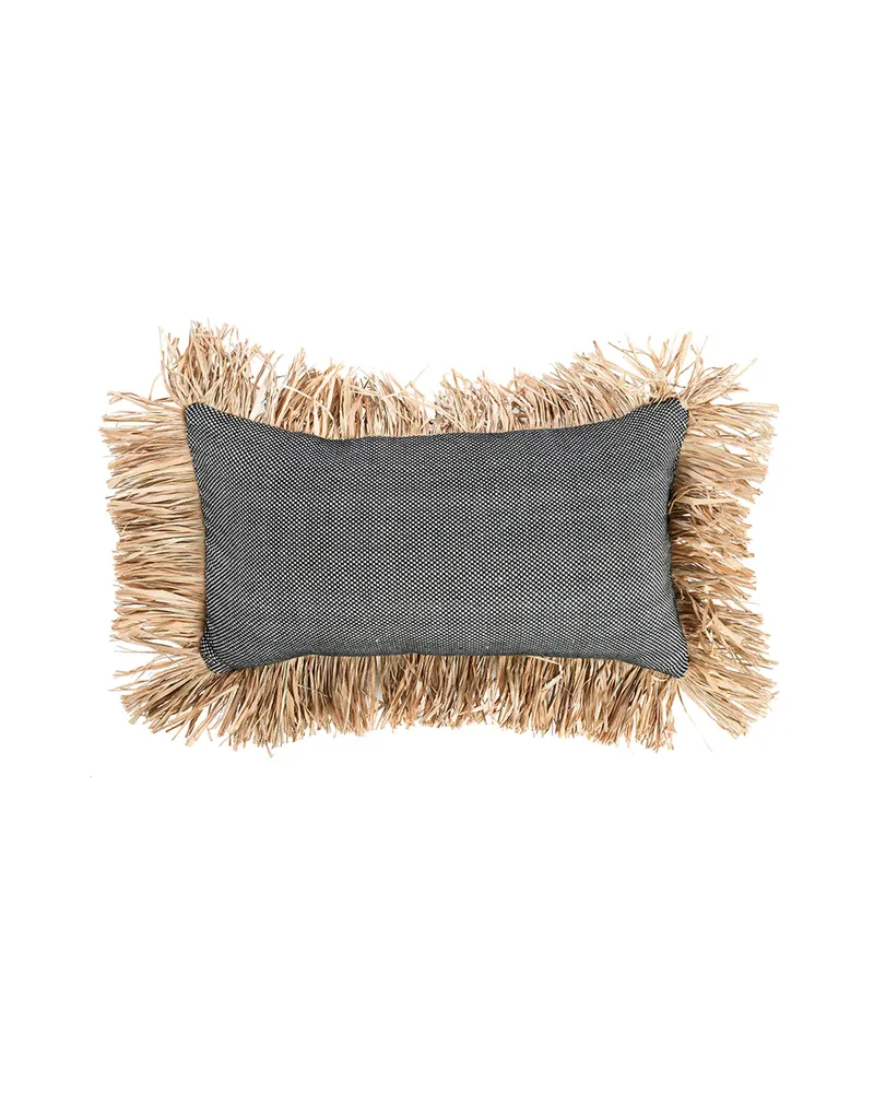 The Cotton Bonita Cushion Cover Kissenbezug von Bazar Bizar, Größe 30 × 50 cm, Natur / Schwarz, Ansicht 1