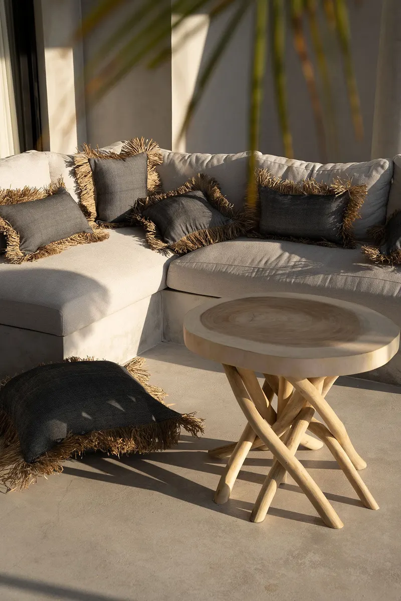 The Cotton Bonita Cushion Cover Kissenbezug von Bazar Bizar, Größe 30 × 50 cm, Natur / Schwarz, Ansicht 5
