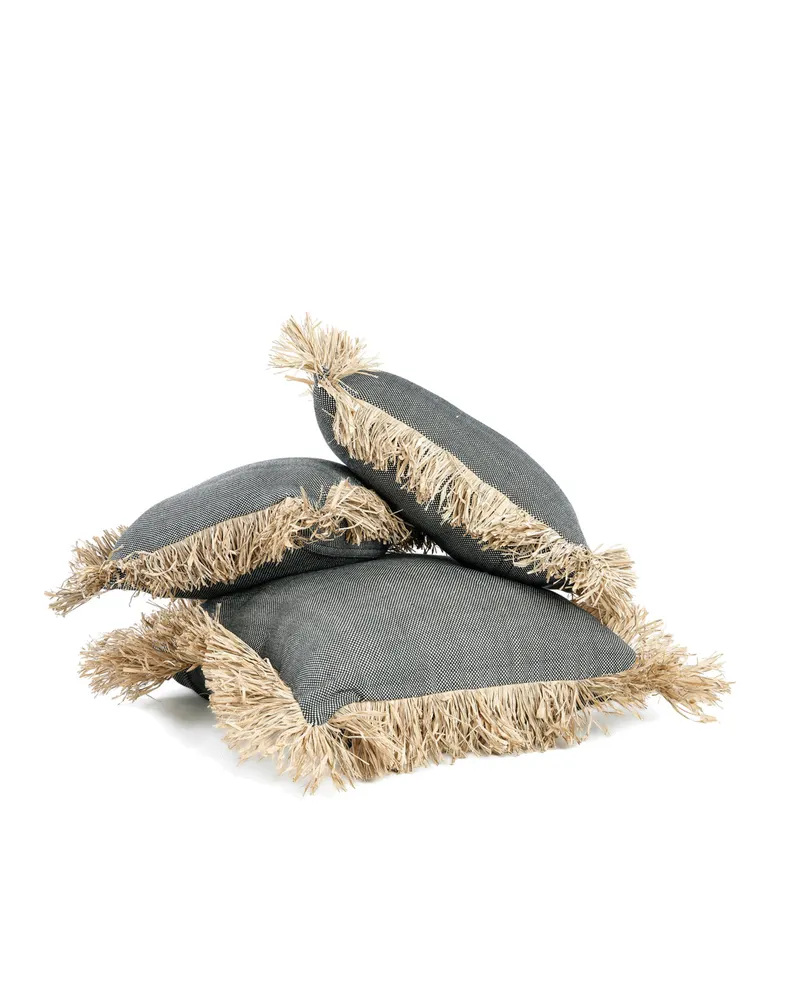 The Cotton Bonita Cushion Cover Kissenbezug von Bazar Bizar, Größe 40 × 40 cm, Natur / Schwarz, Ansicht 9