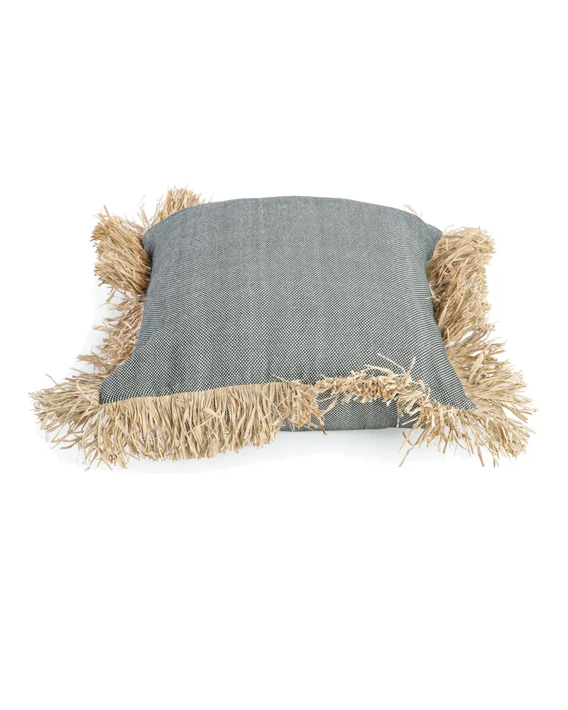The Cotton Bonita Cushion Cover Kissenbezug von Bazar Bizar, Größe 60 × 60 cm, Natur / Schwarz, Ansicht 5