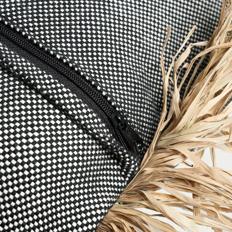 The Cotton Bonita Cushion Cover Kissenbezug von Bazar Bizar, Größe 60 × 60 cm, Natur / Schwarz, Ansicht 6