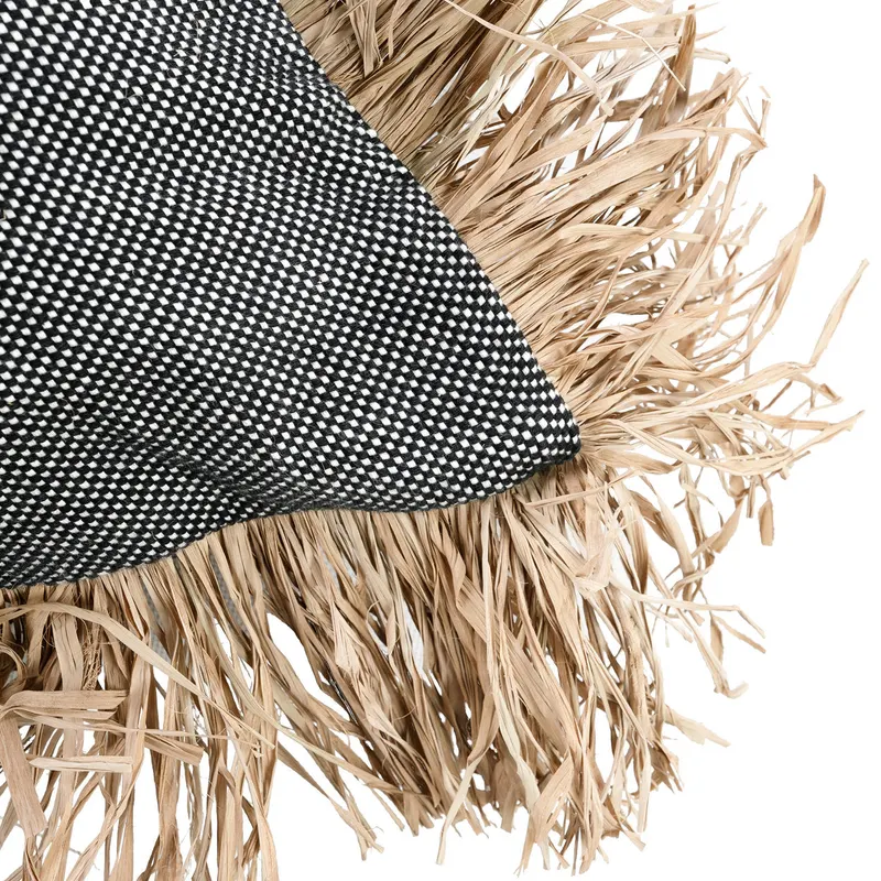 The Cotton Bonita Cushion Cover Kissenbezug von Bazar Bizar, Größe 60 × 60 cm, Natur / Schwarz, Ansicht 7