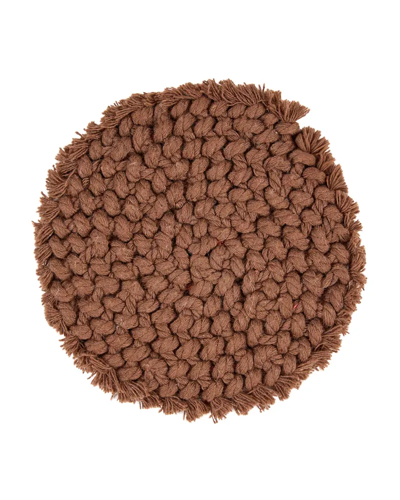 The Cotton Coaster Baumwoll-Untersetzer von Bazar Bizar, Größe 12 × 12 × 1 cm, dunkles Walnussbraun, Ansicht 6