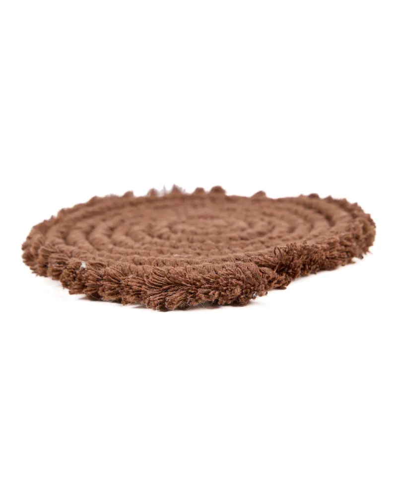 The Cotton Coaster Baumwoll-Untersetzer von Bazar Bizar, Größe 12 × 12 × 1 cm, dunkles Walnussbraun, Ansicht 7