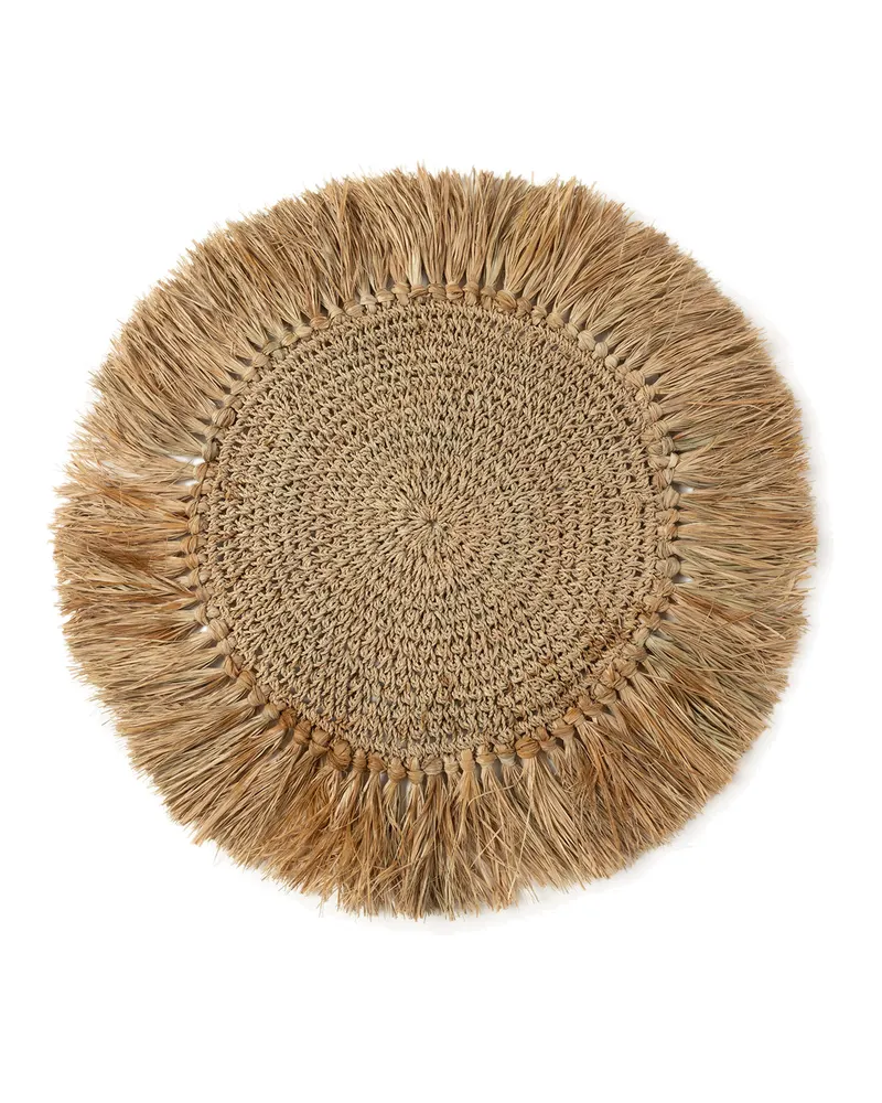 The Crochet Raffia Placemat, Platzset aus Raffia von Bazar Bizar, Größe 45 × 45 × 1 cm, Natur, Ansicht 1