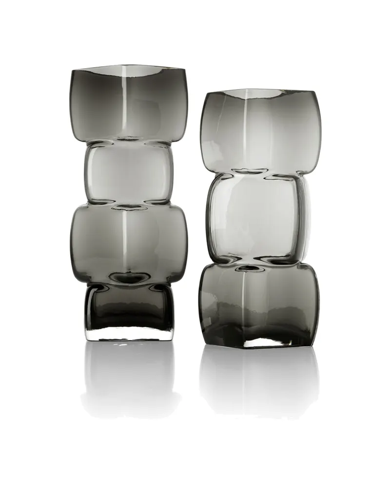The Cubes Vase aus Recyclingglas von Bazar Bizar, Größe L, Dunkelgrau, Ansicht 4