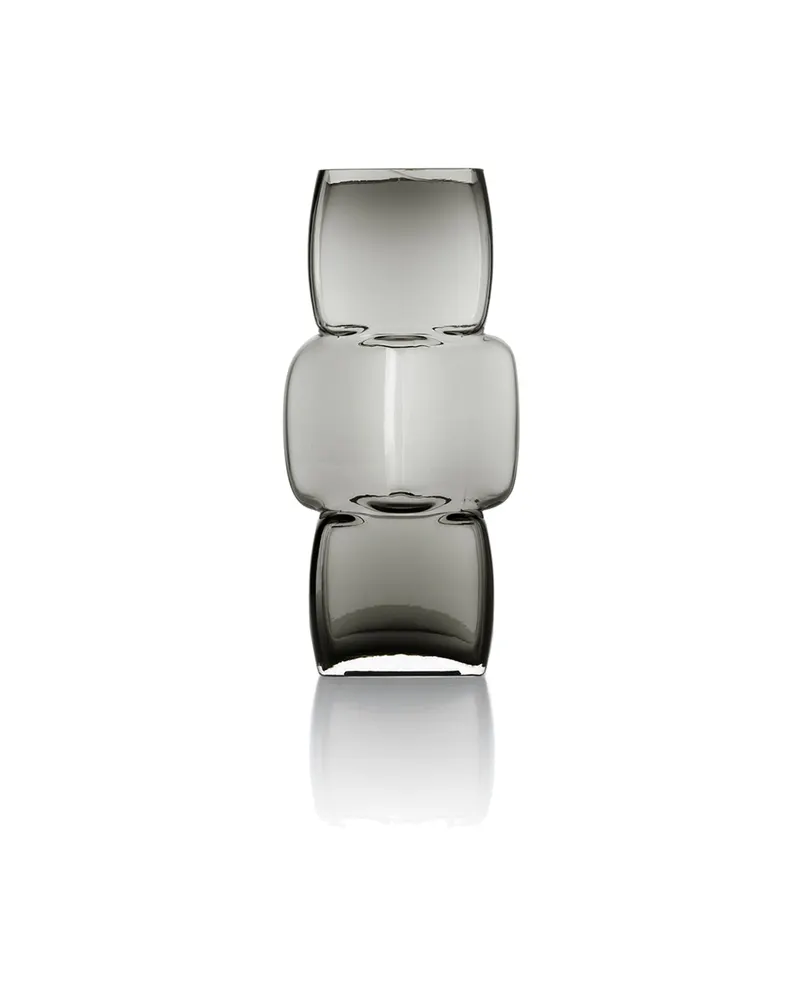 The Cubes Vase aus Recyclingglas von Bazar Bizar, Größe M, Dunkelgrau, Ansicht 1