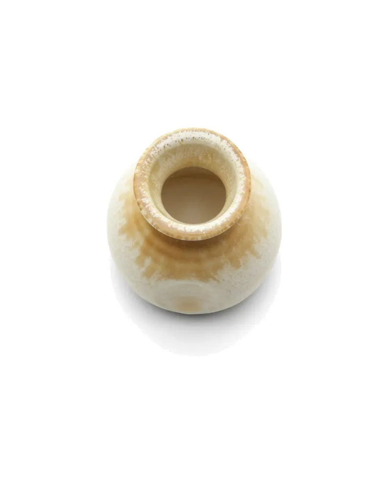 The Da Rocha Sauce Pourer Keramik-Gewürzzubehör von Bazar Bizar, Größe 5 × 5 × 5 cm, Weiß / Honig, Ansicht 2