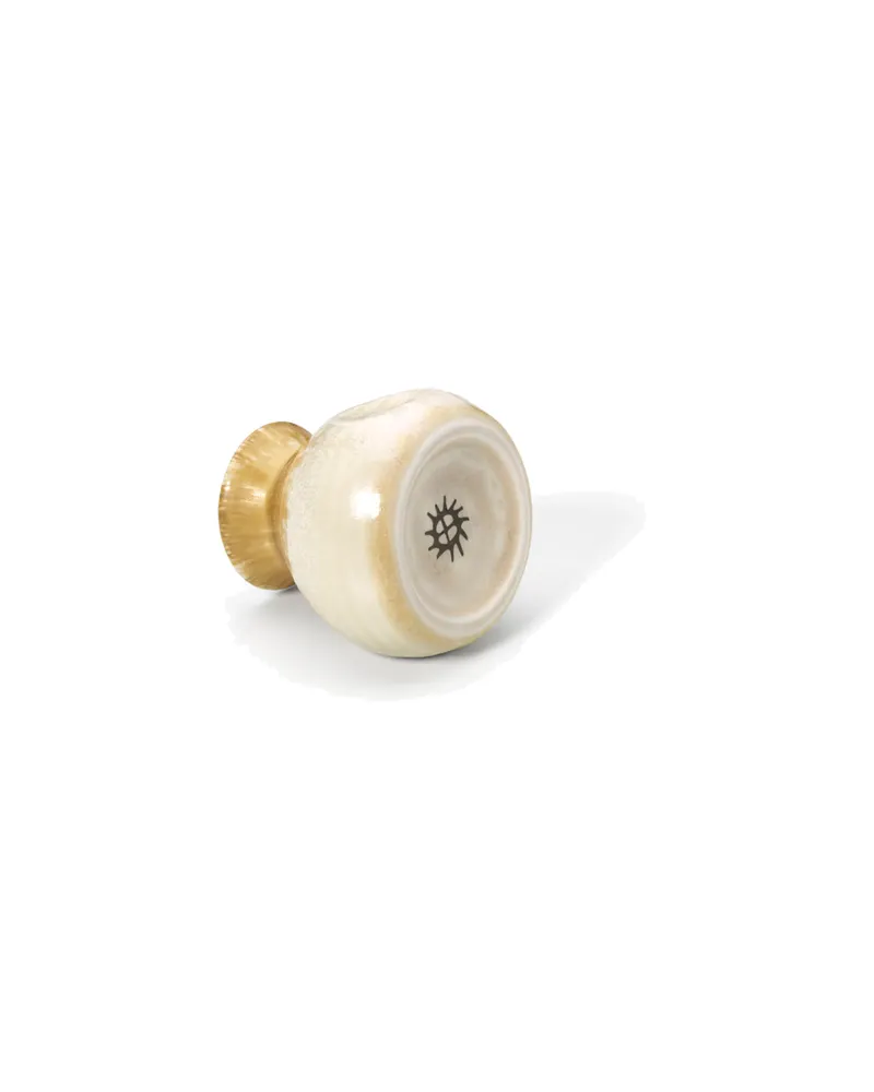 The Da Rocha Sauce Pourer Keramik-Gewürzzubehör von Bazar Bizar, Größe 5 × 5 × 5 cm, Weiß / Honig, Ansicht 3