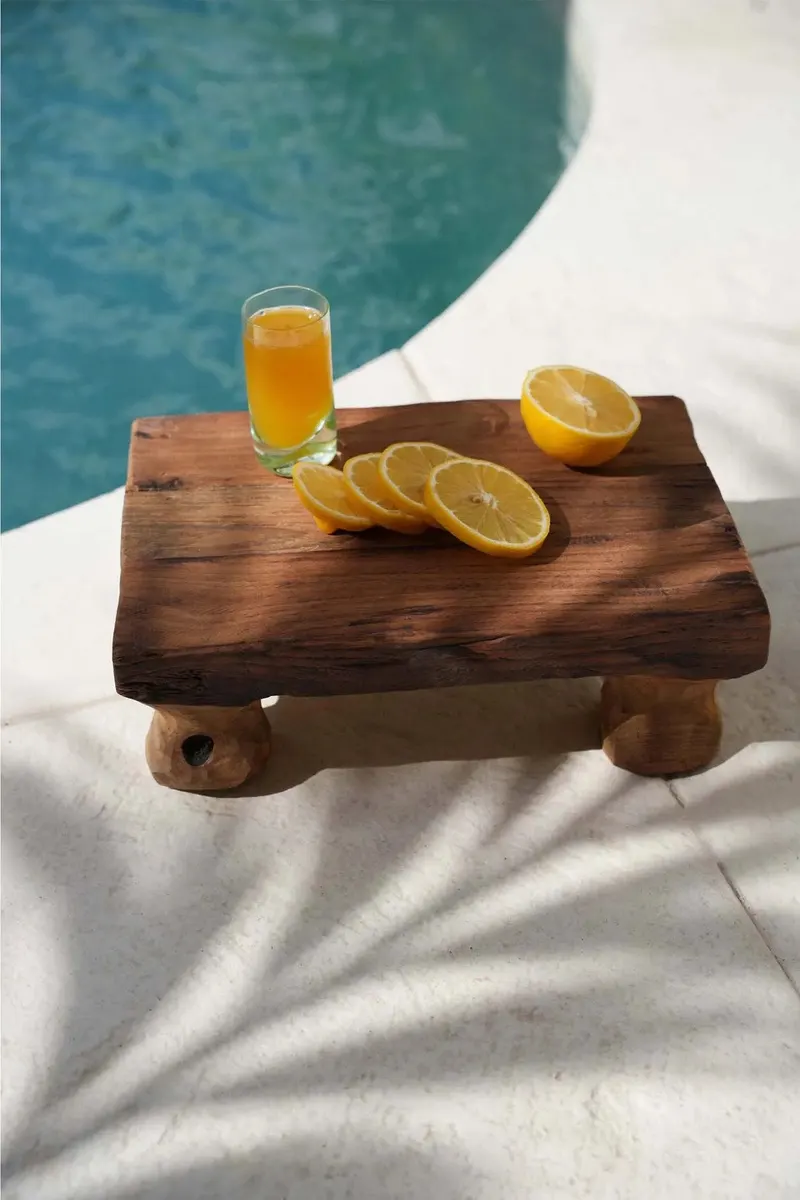 The Delish Tray Serviertablett aus Teakholz, Natur von Bazar Bizar, Größe 20 × 30 × 10 cm, Ansicht 2