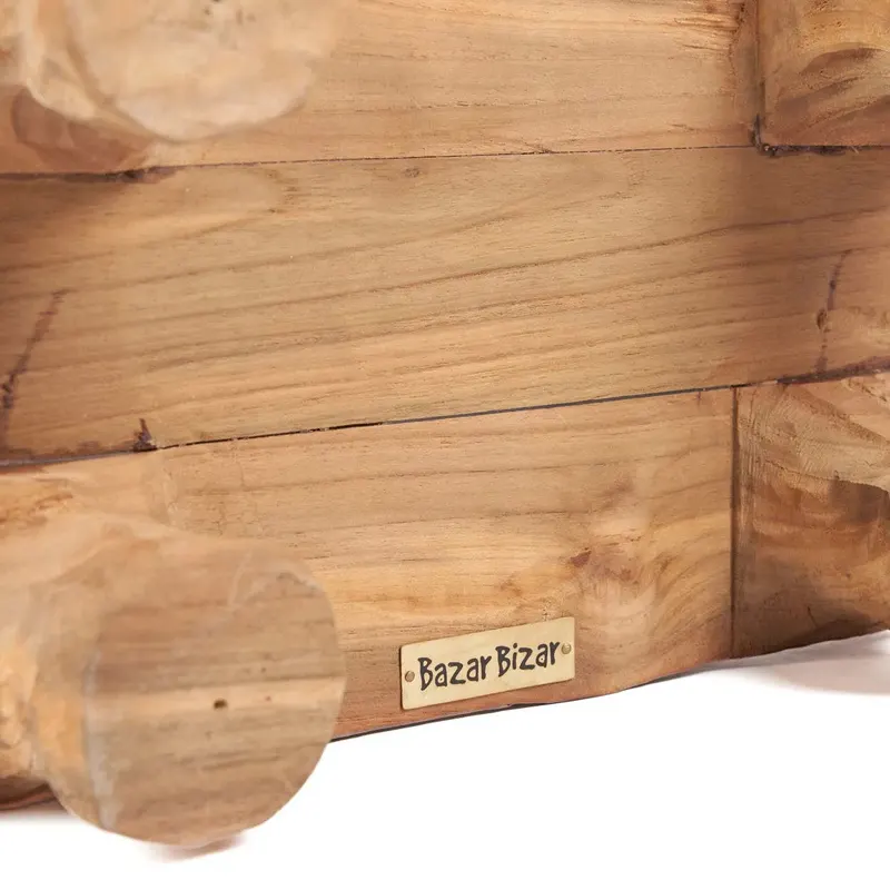 The Delish Tray Serviertablett aus Teakholz, Natur von Bazar Bizar, Größe 20 × 30 × 10 cm, Ansicht 6