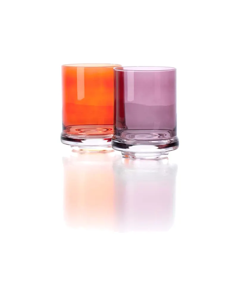 The DOF Tumbler, Trinkglas aus recyceltem Glas von Bazar Bizar, Größe 8 × 8 × 10 cm, Violett, Ansicht 3