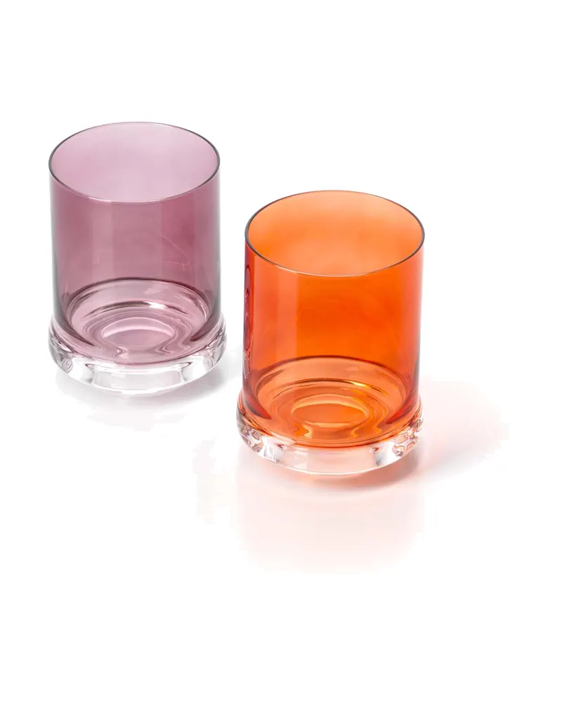 The DOF Tumbler, Trinkglas aus recyceltem Glas von Bazar Bizar, Größe 8 × 8 × 10 cm, Violett, Ansicht 4