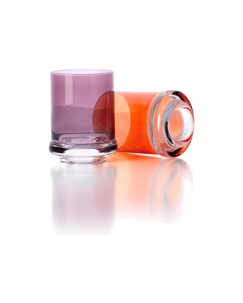 The DOF Tumbler, Trinkglas aus recyceltem Glas von Bazar Bizar, Größe 8 × 8 × 10 cm, Violett, Ansicht 5