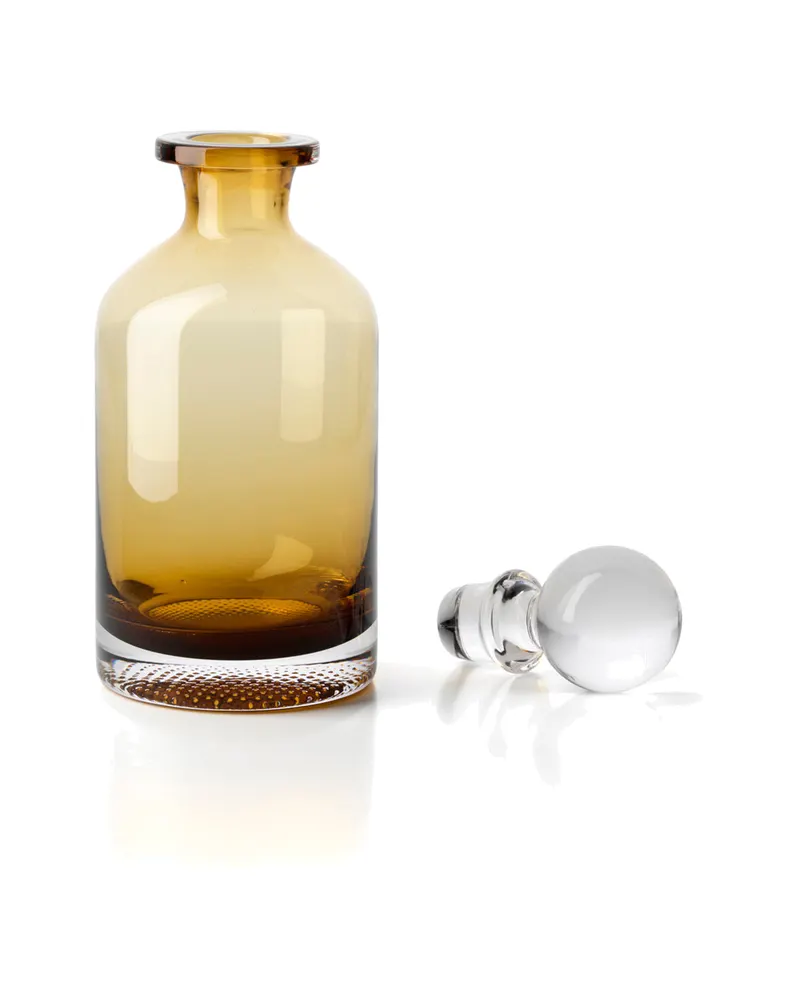 The Dot Decanter Carafe Karaffe aus Recyclingglas von Bazar Bizar, Größe 9 × 9 × 27 cm, Bernstein, Ansicht 2