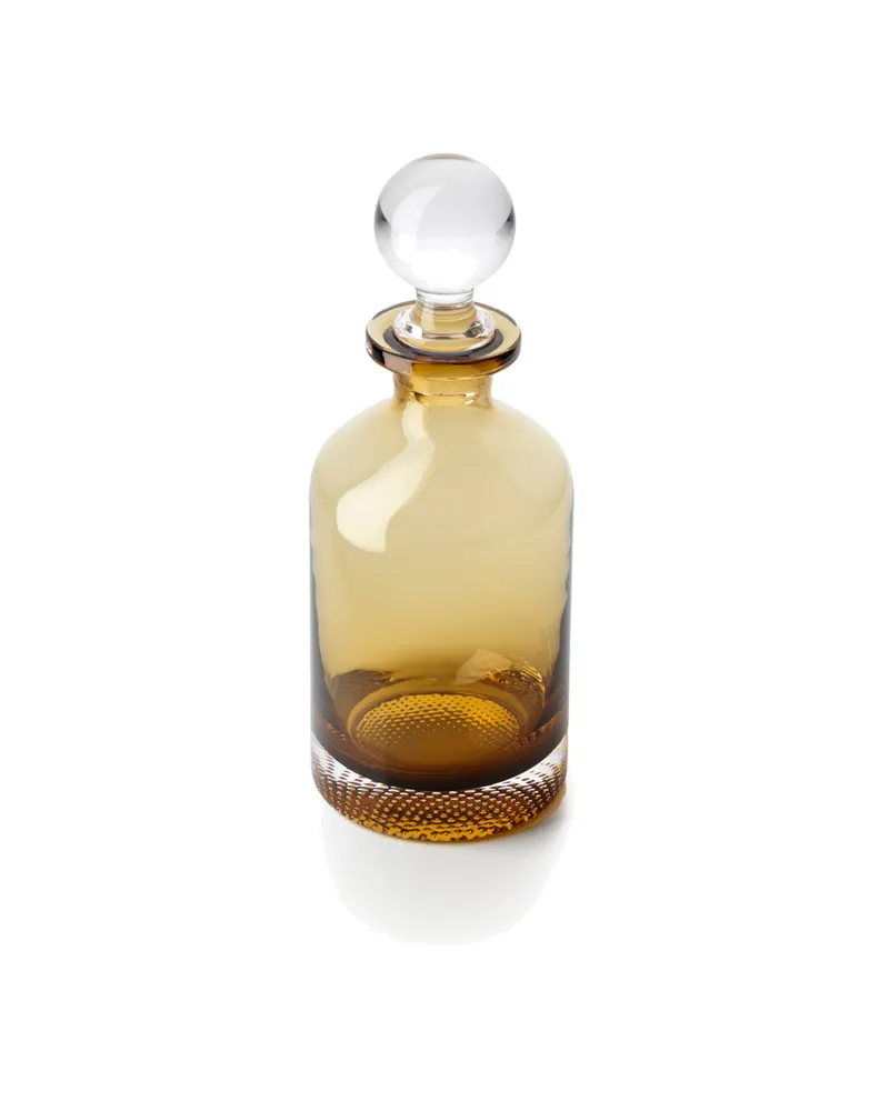The Dot Decanter Carafe Karaffe aus Recyclingglas von Bazar Bizar, Größe 9 × 9 × 27 cm, Bernstein, Ansicht 3