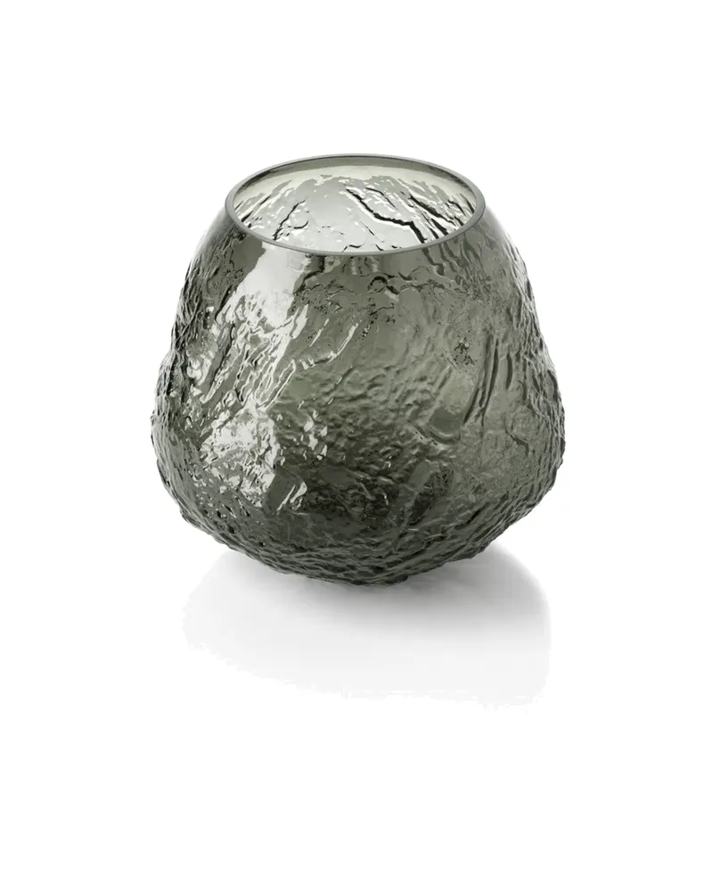 The Earth Crater Vase, Vase aus Recyclingglas von Bazar Bizar, Größe L, Schwarz, Ansicht 2