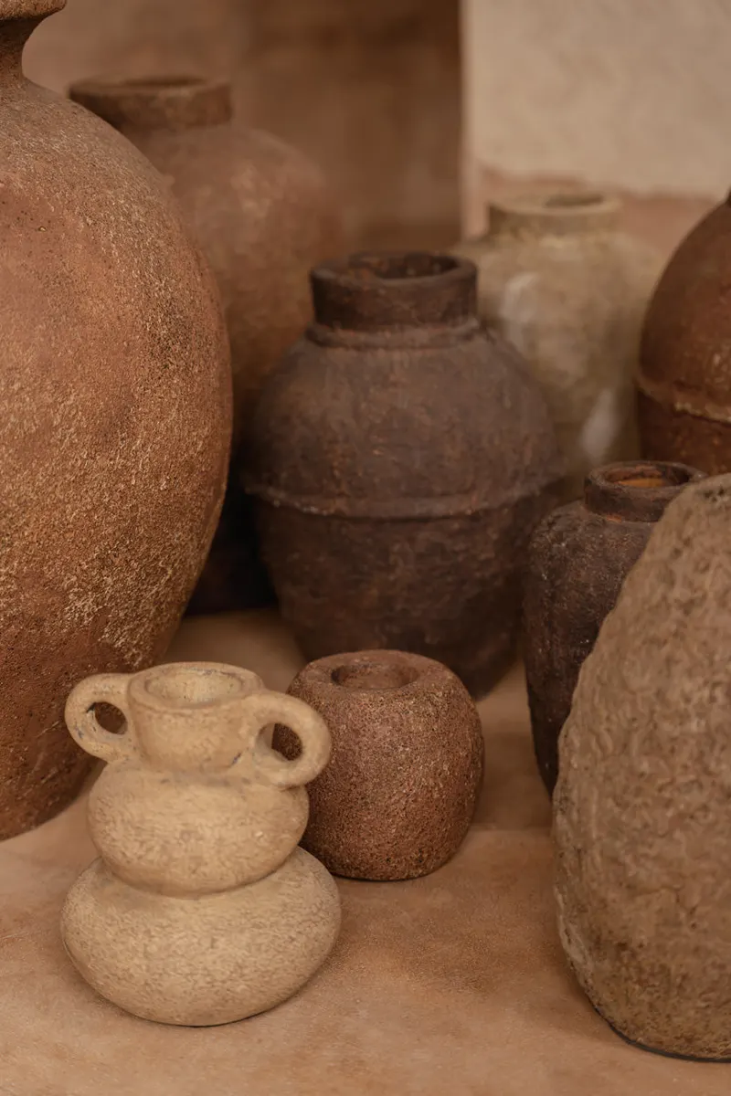 The Earthen Balance Vase aus Terrakotta von Bazar Bizar, Größe S, Sand, Ansicht 6