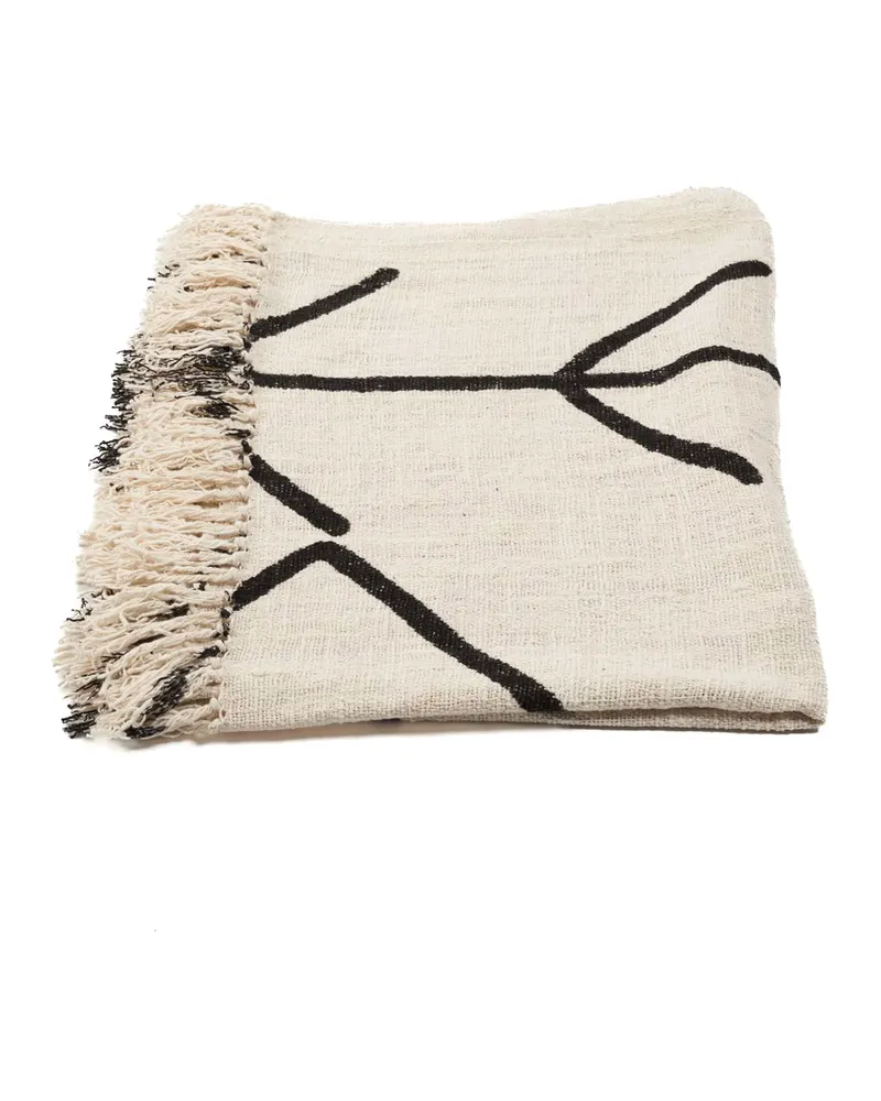 The Evil Eye Bed Throw Baumwollplaid von Bazar Bizar, Größe 128 × 240 cm, Natur / Schwarz, Ansicht 8