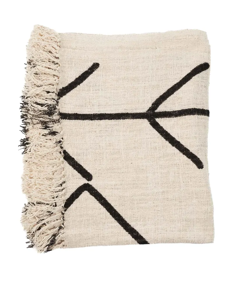 The Evil Eye Bed Throw Baumwollplaid von Bazar Bizar, Größe 128 × 240 cm, Natur / Schwarz, Ansicht 9