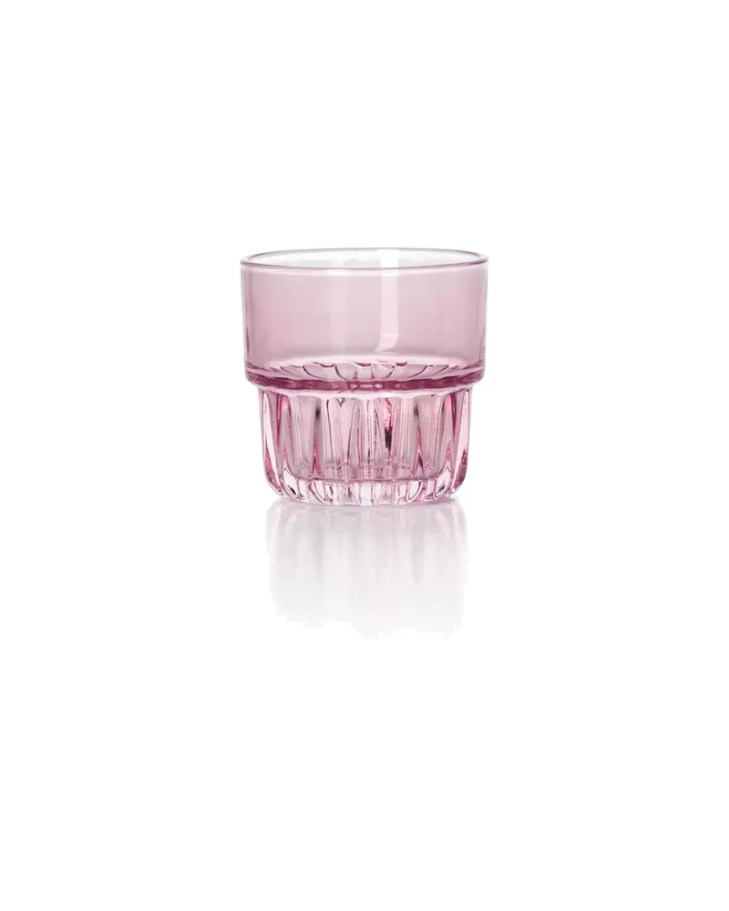 The Faceted Tumbler Trinkglas aus Recyclingglas, Altrosa