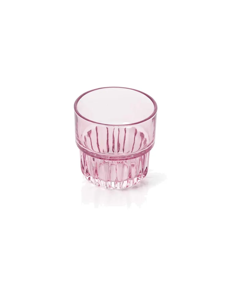 The Faceted Tumbler Trinkglas aus Recyclingglas von Bazar Bizar, Größe 8 × 8 × 8 cm, Altrosa, Ansicht 2