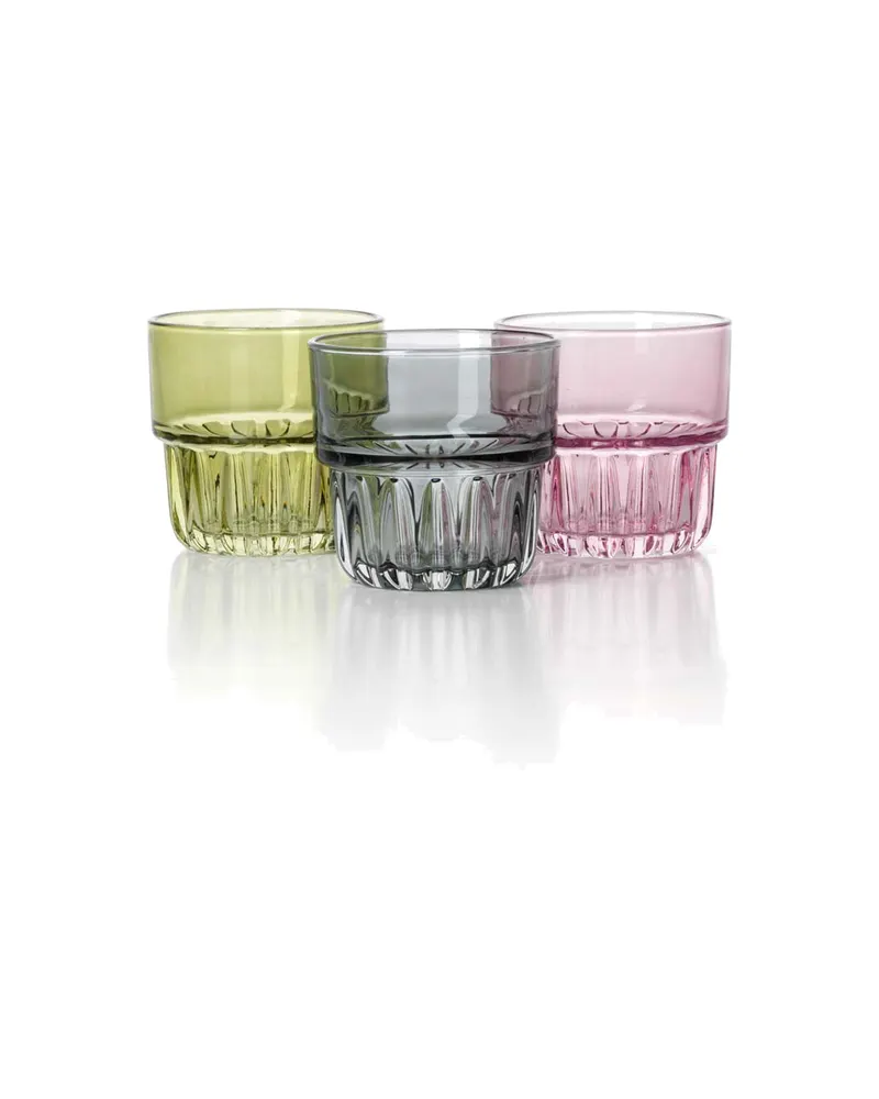 The Faceted Tumbler Trinkglas aus Recyclingglas von Bazar Bizar, Größe 8 × 8 × 8 cm, Altrosa, Ansicht 3
