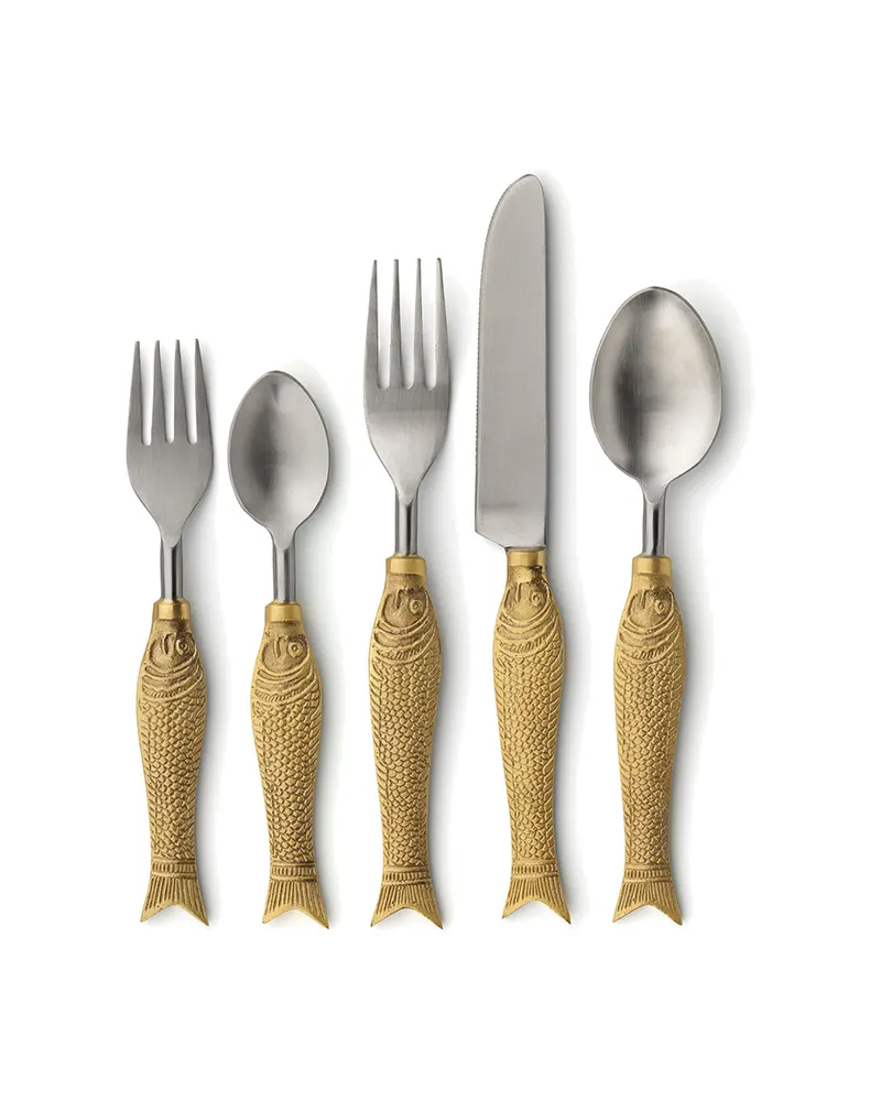 The Fish Shaped Spoon Messinglöffel von Bazar Bizar, Größe L, Gold, Ansicht 3