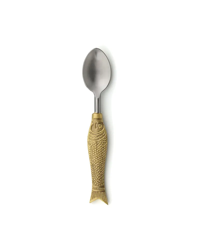 The Fish Shaped Spoon Messinglöffel von Bazar Bizar, Größe S, Gold, Ansicht 1