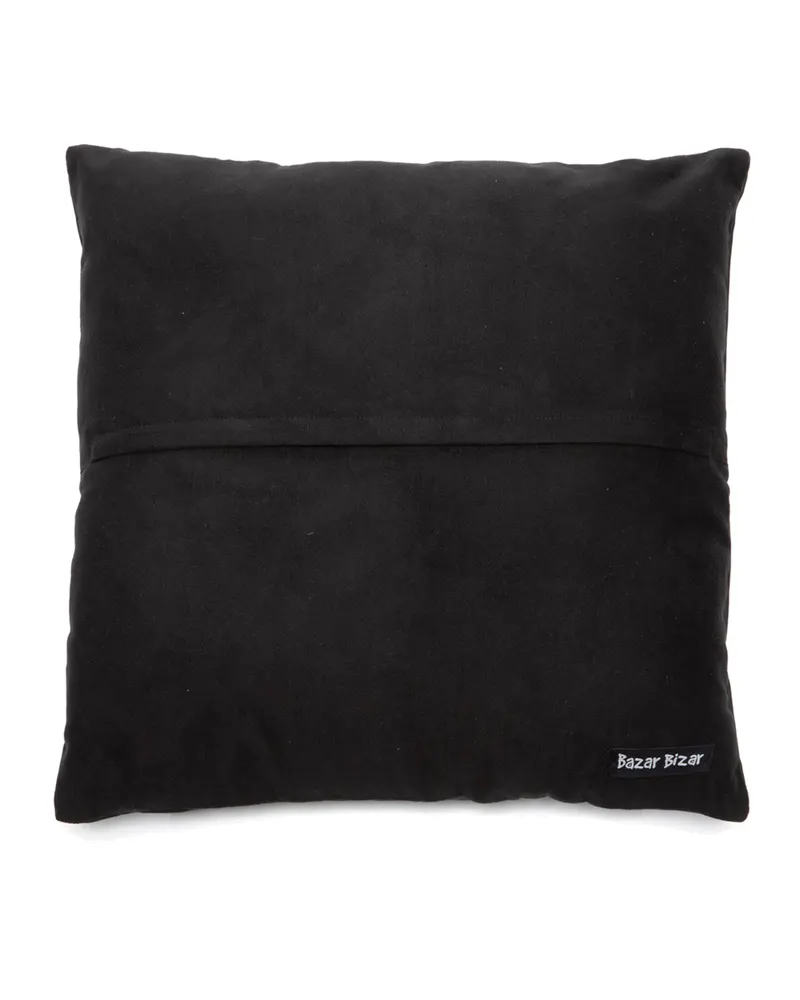 The Four Panel Leather Cushion Cover Kissenbezug von Bazar Bizar, Größe 40 × 40 cm, Schwarz, Ansicht 3