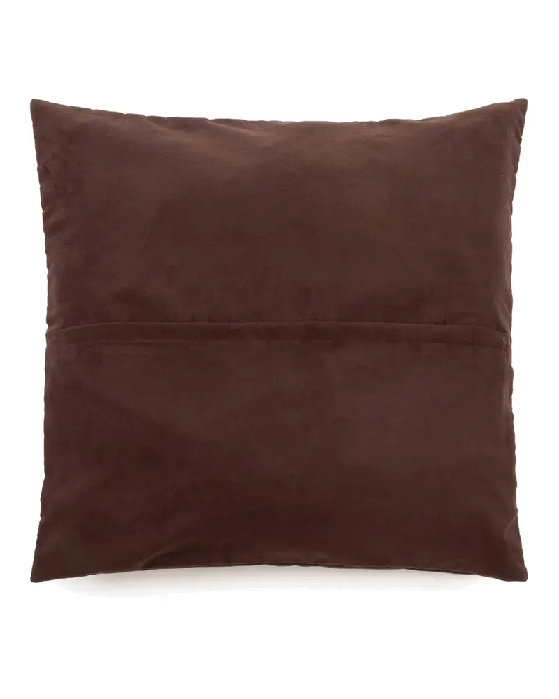 The Four Panel Leather Cushion Cover Kissenbezug von Bazar Bizar, Größe 60 × 60 cm, Schokoladenbraun, Ansicht 3