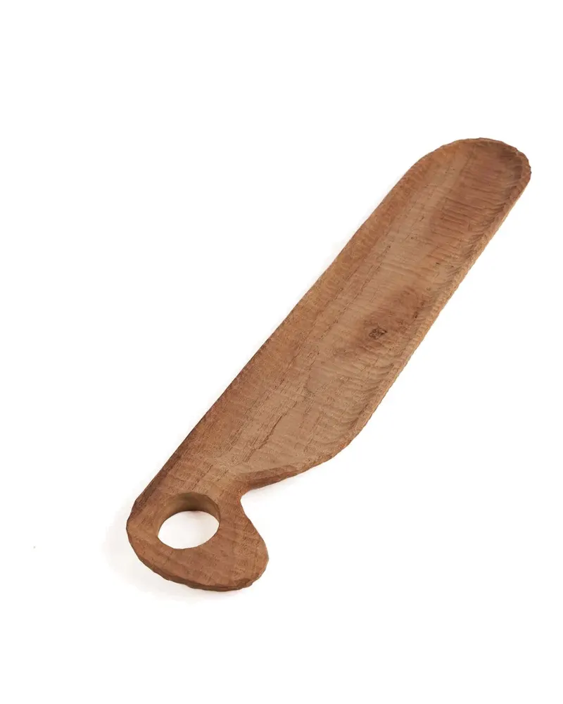 The French Bread Plate Servierplatte aus Teakholz von Bazar Bizar, Größe 45 × 9 × 2 cm, Natur, Ansicht 7