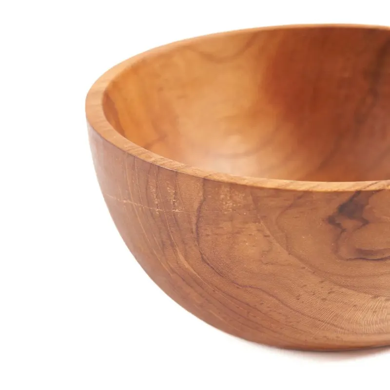The French Fries Snack Bowl Teakholzschale Natur von Bazar Bizar, Größe 16 × 16 × 7 cm, Ansicht 4