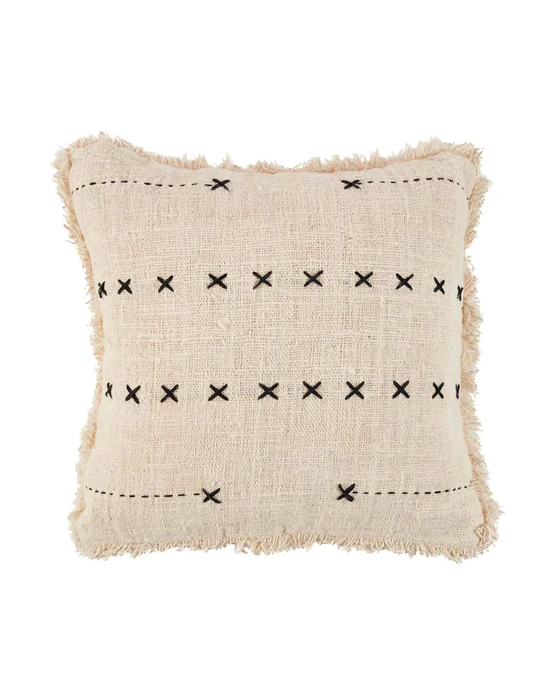The French Kiss Cushion Cover Kissenbezug Natur / Schwarz