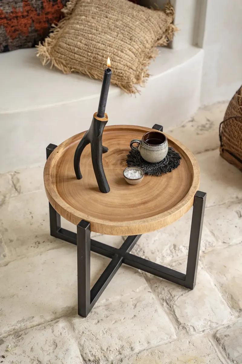 The Fringe Raffia Coaster Untersetzer aus Naturfasern von Bazar Bizar, Größe 16 × 16 × 1 cm, Schwarz, Ansicht 6