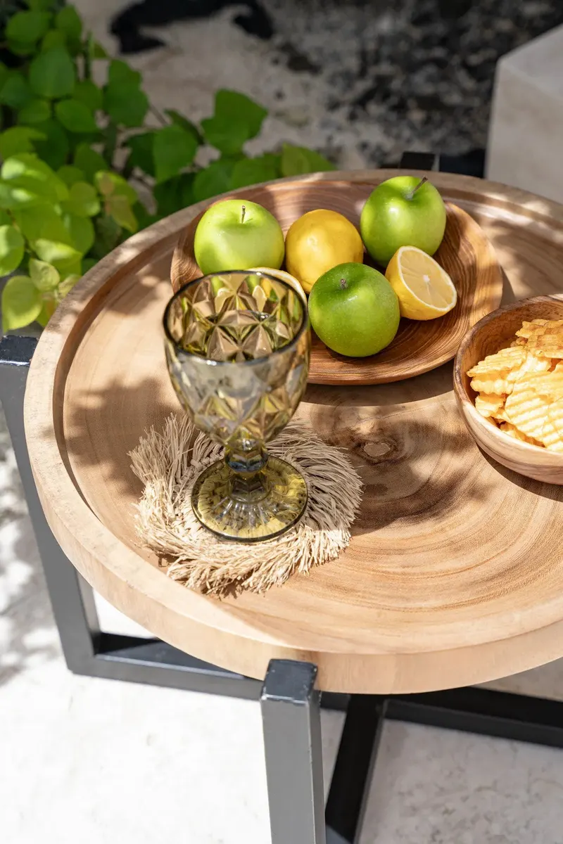The Fringe Raffia Coaster Untersetzer aus Naturfasern von Bazar Bizar, Größe 16 × 16 × 1 cm, Ansicht 6
