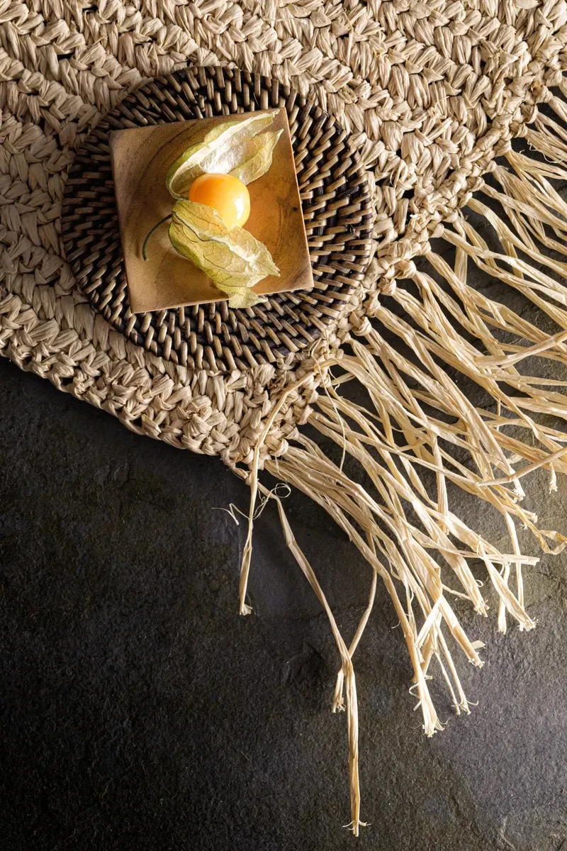 The Fringe Raffia Placemat Rectangular, Platzset aus Raffia von Bazar Bizar, Größe 60 × 35 × 1 cm, Natur, Ansicht 3