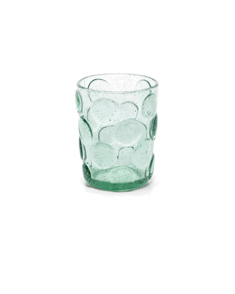 The Frosted Dot Water Glass Trinkglas von Bazar Bizar, Größe 8 × 8 × 10 cm, Aqua, Ansicht 2