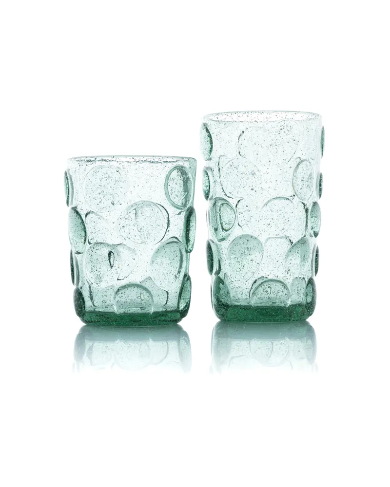 The Frosted Dot Water Glass Trinkglas von Bazar Bizar, Größe 8 × 8 × 10 cm, Aqua, Ansicht 3