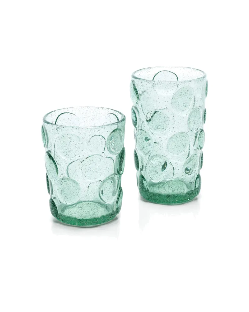 The Frosted Dot Water Glass Trinkglas von Bazar Bizar, Größe 8 × 8 × 10 cm, Aqua, Ansicht 4