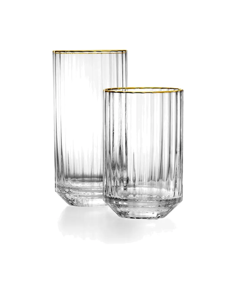 The Golden Sip Tumbler Trinkglas von Bazar Bizar, Größe 6 × 6 × 10 cm, Natur / Gold, Ansicht 3