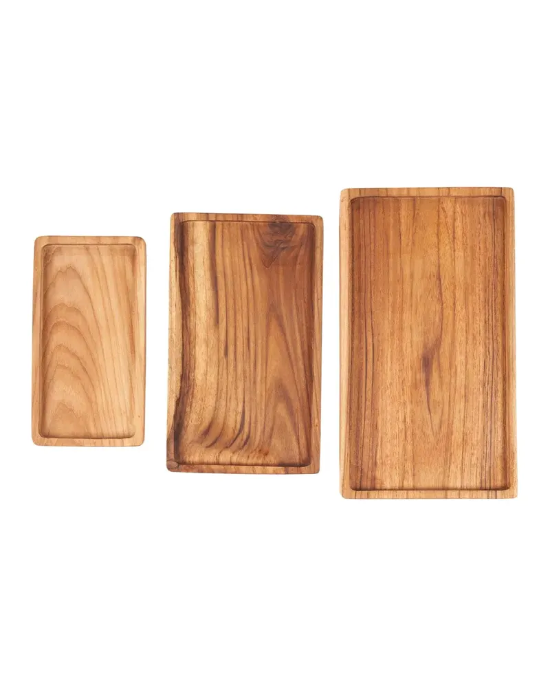 The Gormandize Tray Serviertablett aus Teakholz von Bazar Bizar, Größe L, Natur, Ansicht 4