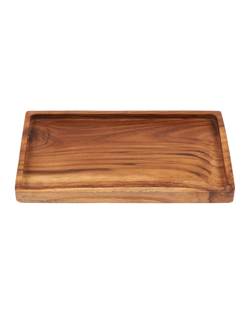 The Gormandize Tray Serviertablett aus Teakholz von Bazar Bizar, Größe M, Natur, Ansicht 1