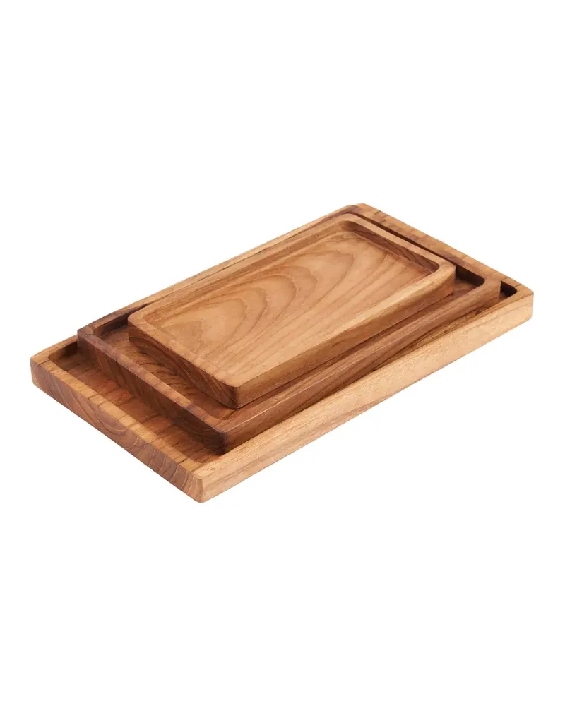 The Gormandize Tray Serviertablett aus Teakholz von Bazar Bizar, Größe M, Natur, Ansicht 5