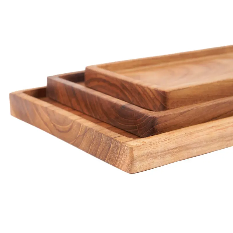 The Gormandize Tray Serviertablett aus Teakholz von Bazar Bizar, Größe S, Natur, Ansicht 5