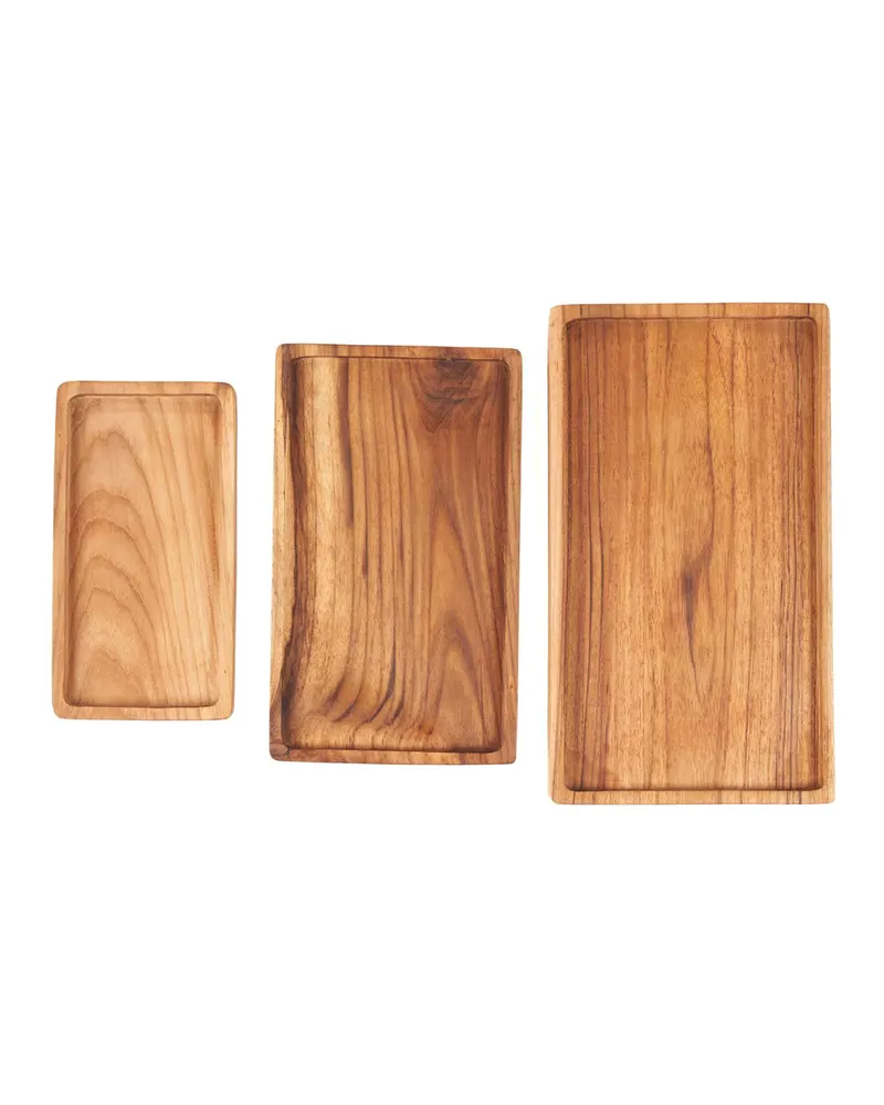 The Gormandize Tray Serviertablett aus Teakholz von Bazar Bizar, Größe S, Natur, Ansicht 6
