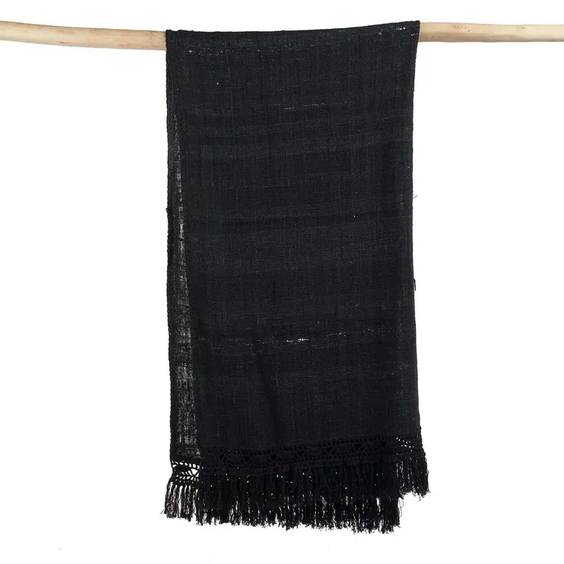 The Gypsy Bed Throw Baumwollplaid von Bazar Bizar, Größe 260 × 122 cm, Schwarz, Ansicht 5