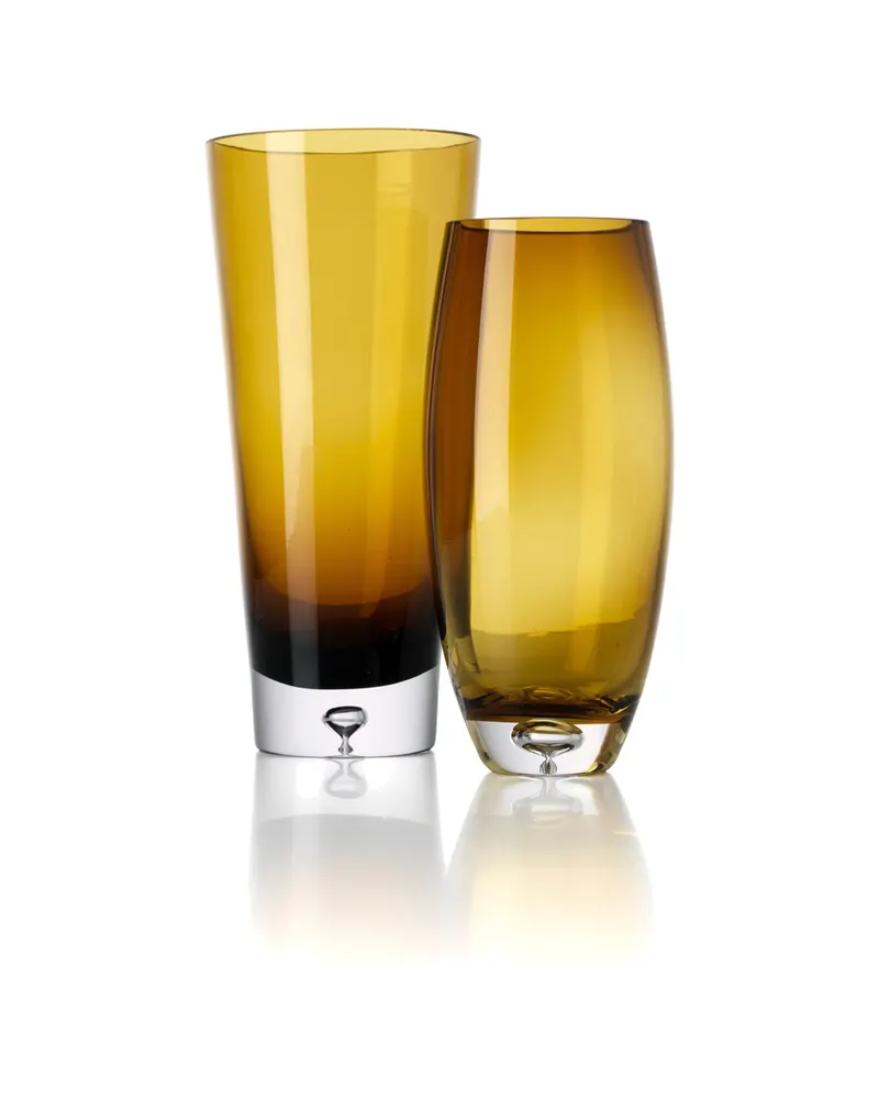 The Honey Glow Vase, Vase aus Recyclingglas von Bazar Bizar, Größe M, Braun / Gold, Ansicht 3