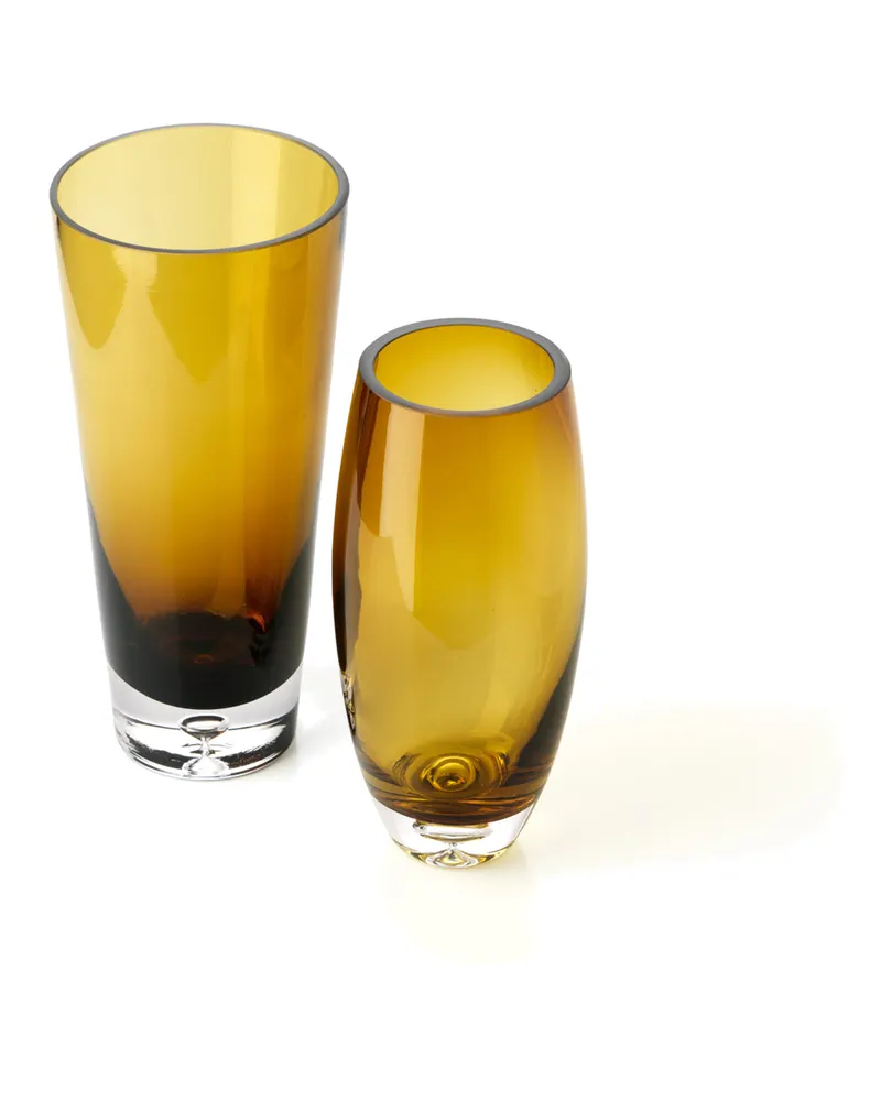 The Honey Glow Vase, Vase aus Recyclingglas von Bazar Bizar, Größe M, Braun / Gold, Ansicht 4