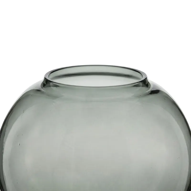 The Jacqueline Vase aus Glas von Bazar Bizar, Größe 21 × 21 × 21 cm, Rauchgrau, Ansicht 2